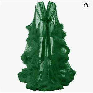 Sexy Feather Long Robe